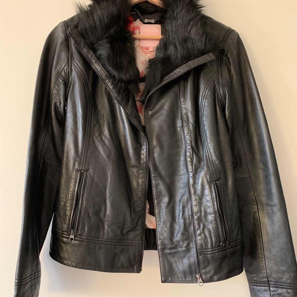 Ted Baker Leather and Shearling Jacket